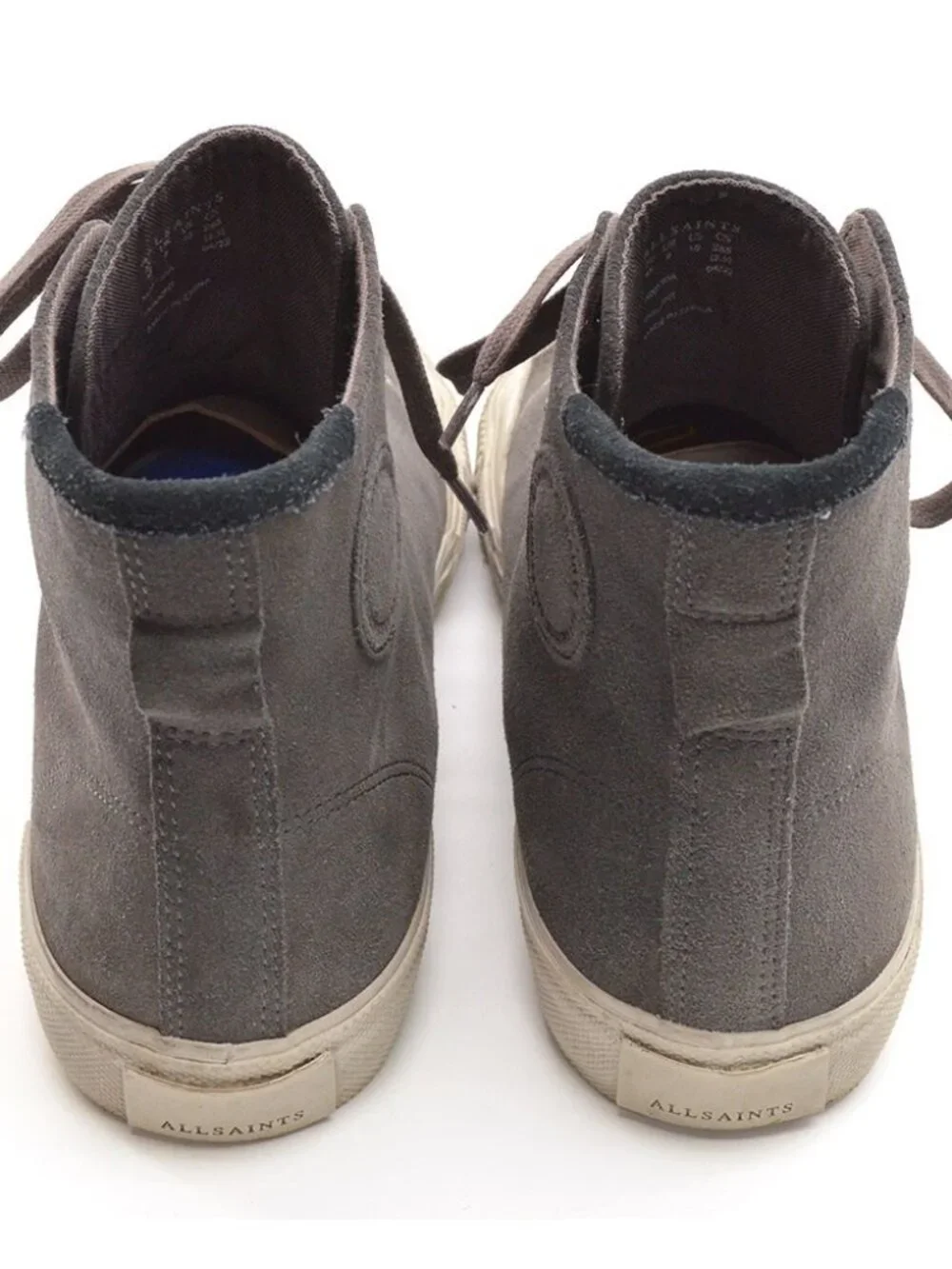 Men All Saints Dumont Gray Suede High Top Sneakers 9 M